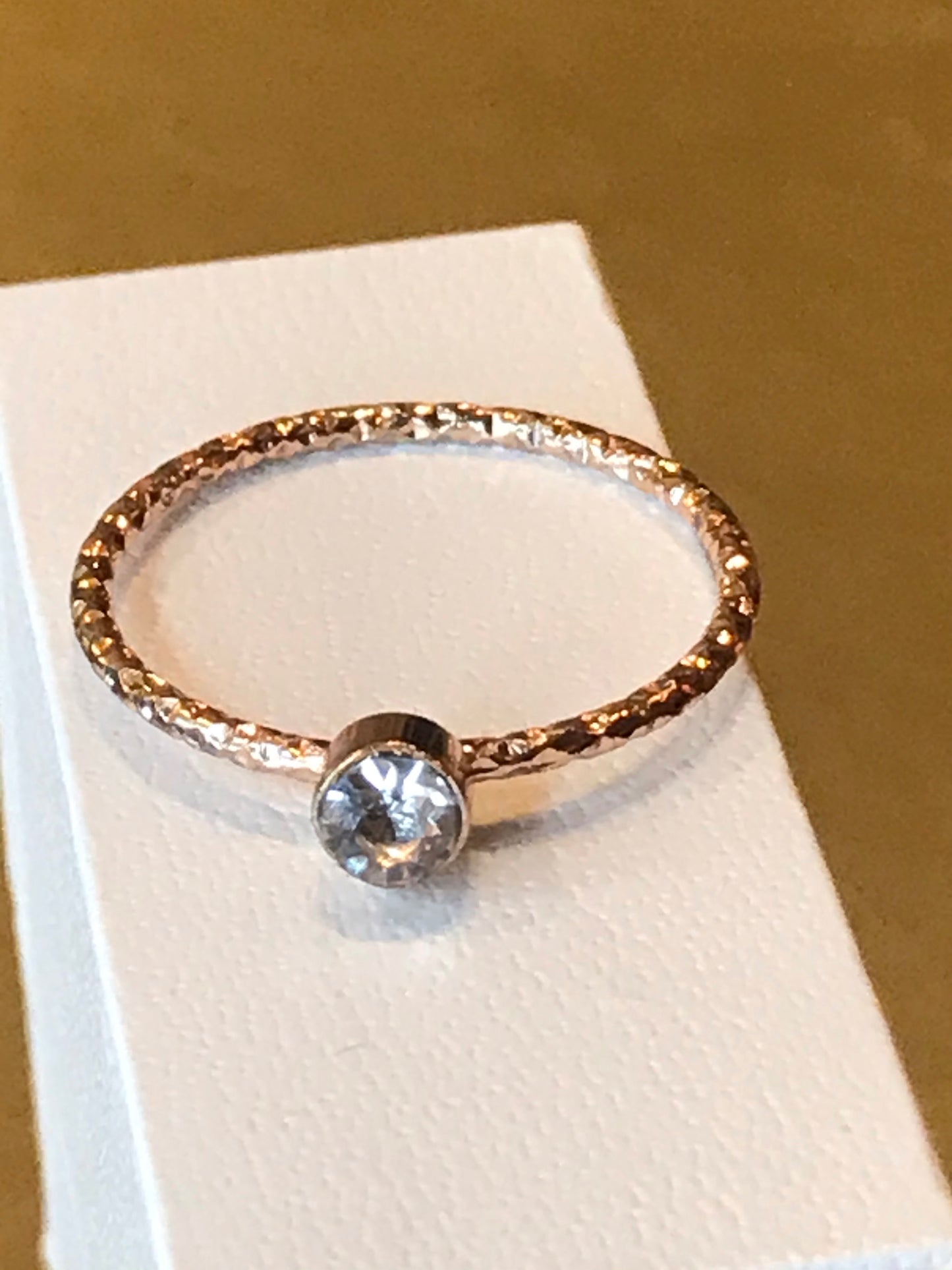 Rose Gold Droplet Ring