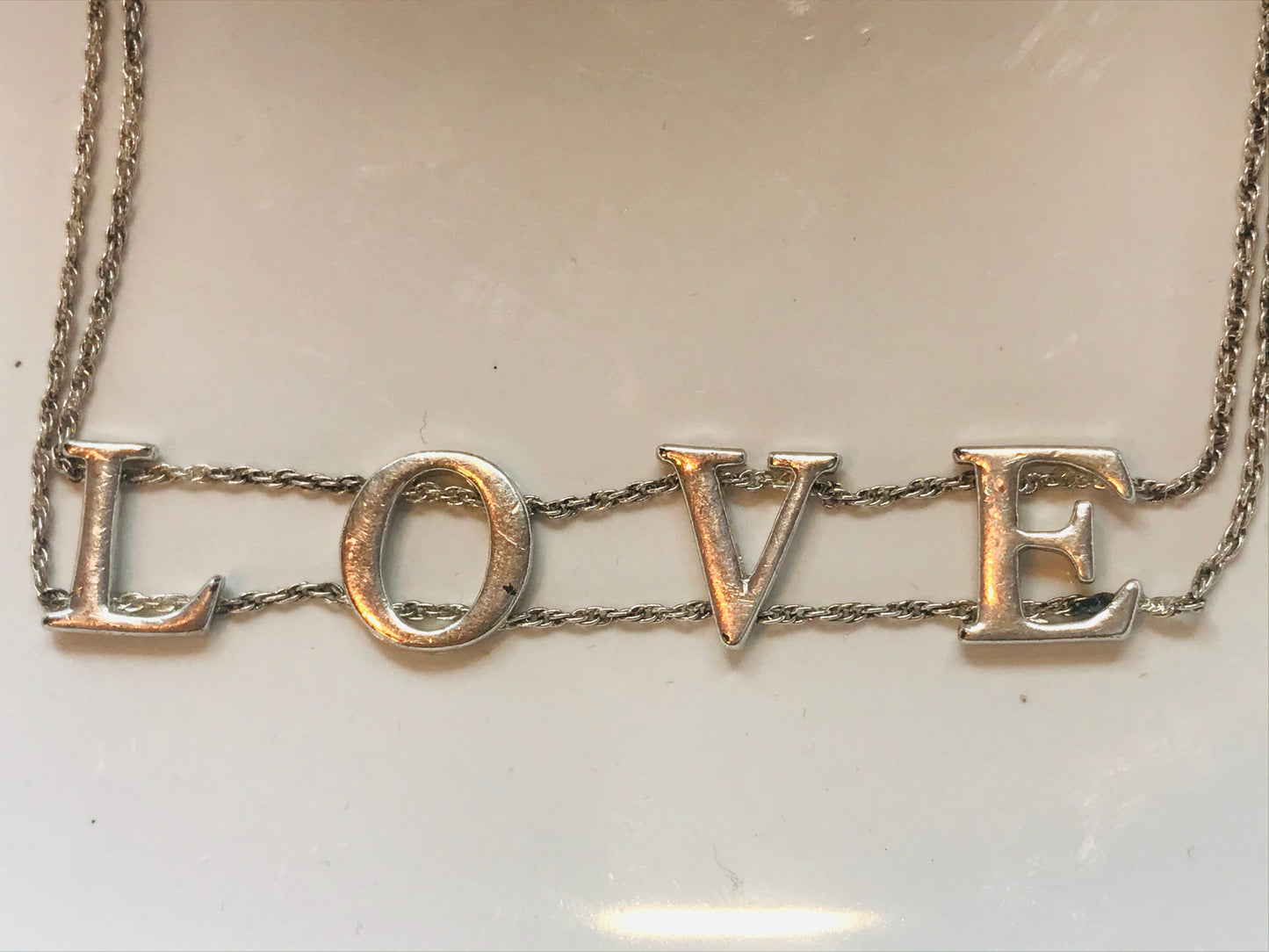 'Love Is All You Need' Silver Vintage Necklace