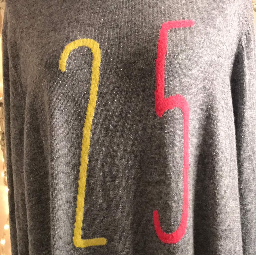 Oversized Boyfriend Slouch Grey/Neon Jumper