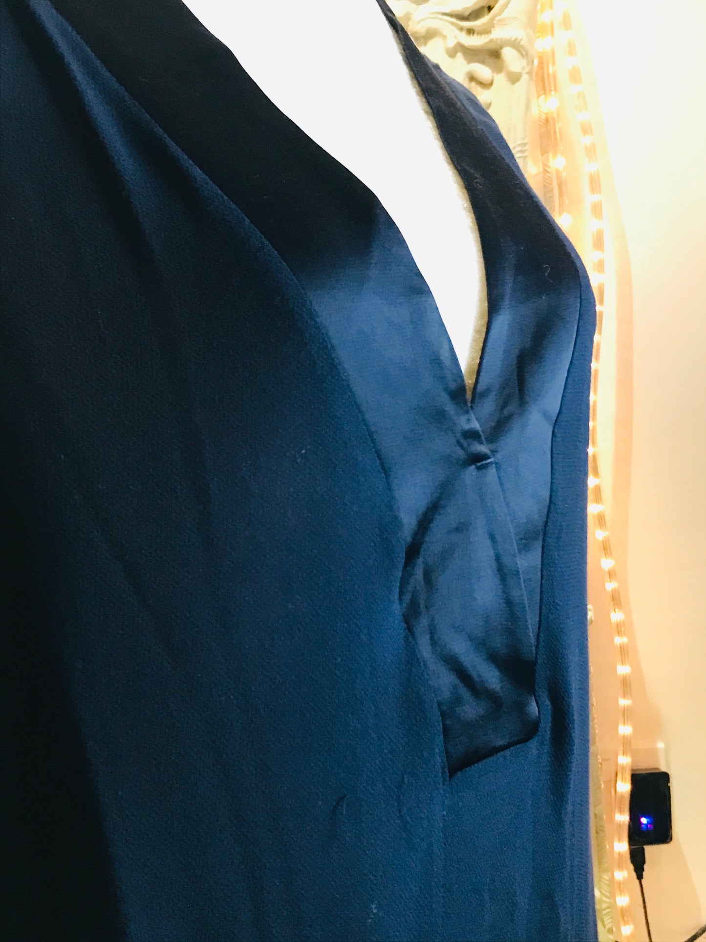 Navy Nights Long Drape Blouse