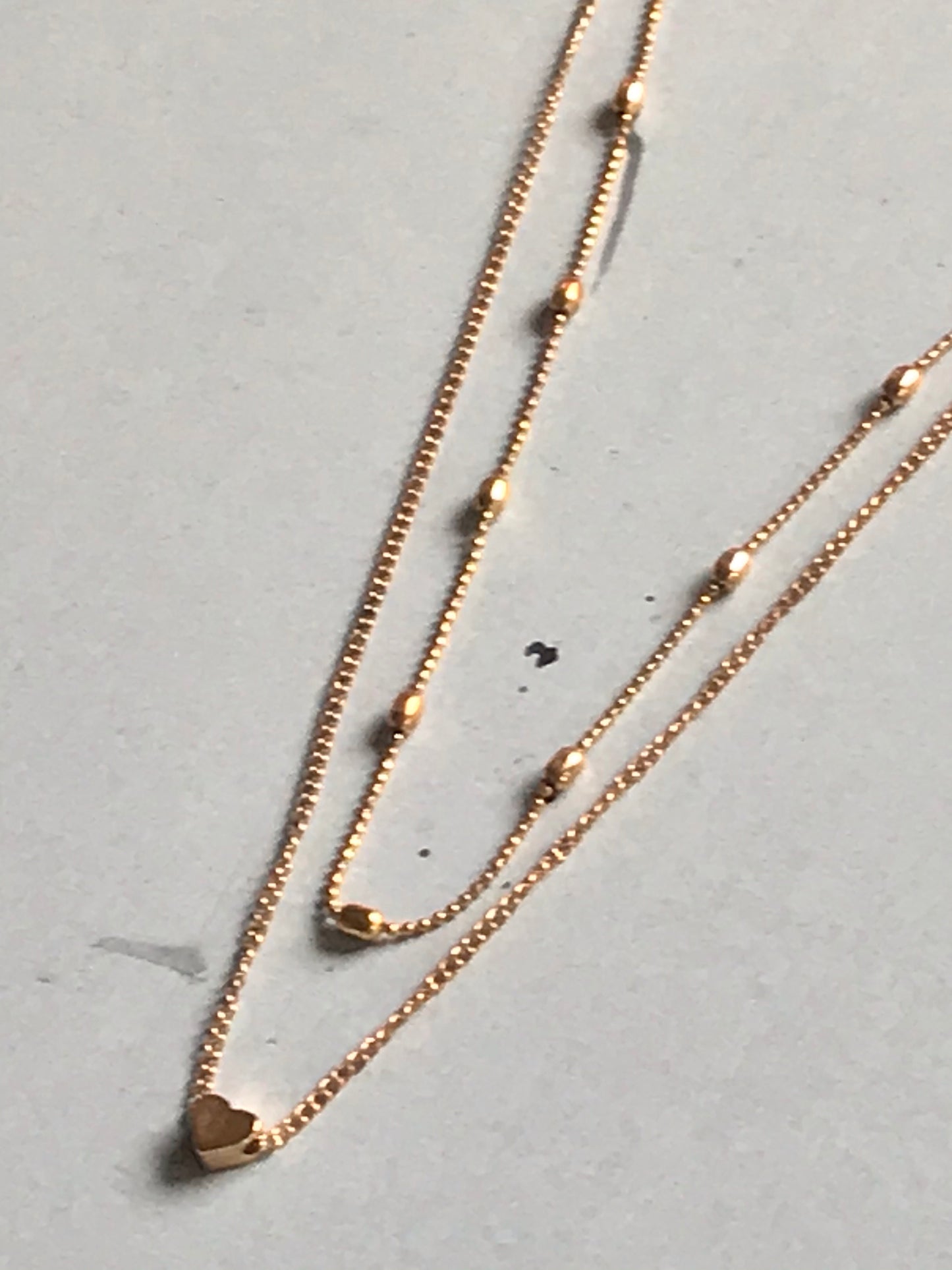 Double Strand Gold-Plated Love Hearts Necklace