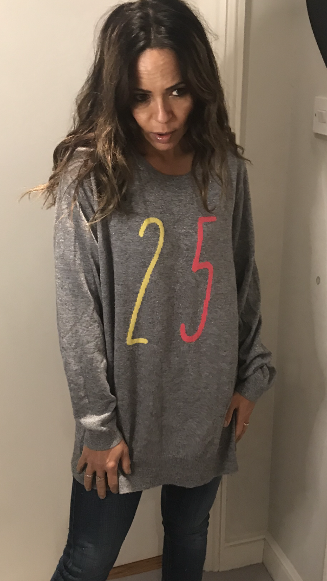 Oversized Boyfriend Slouch Grey/Neon Jumper