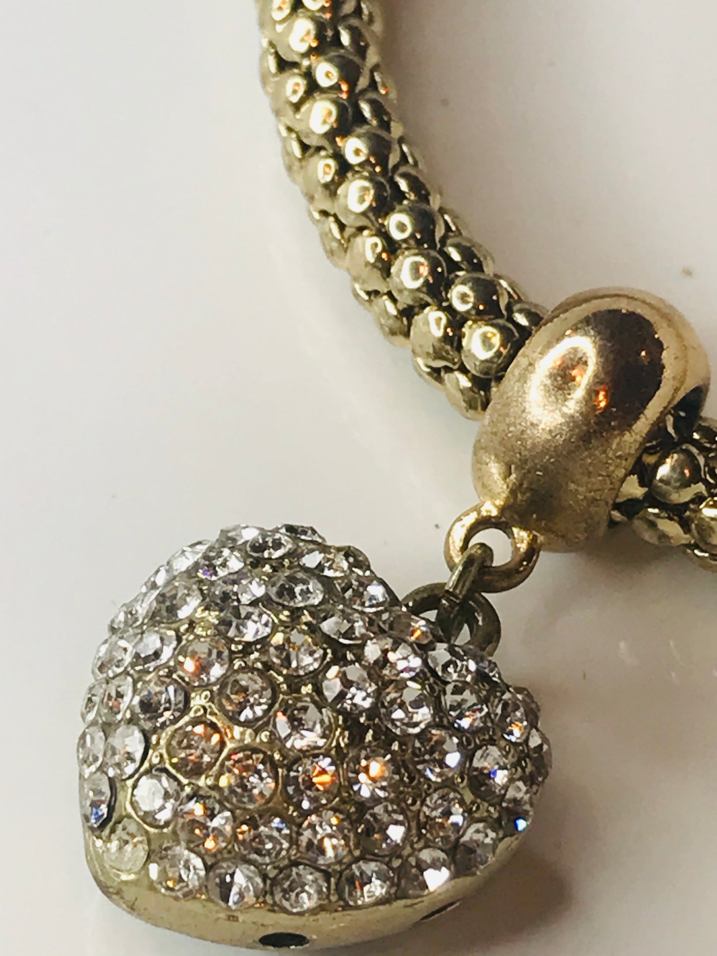 Gold Love Charm Stretch Bracelet