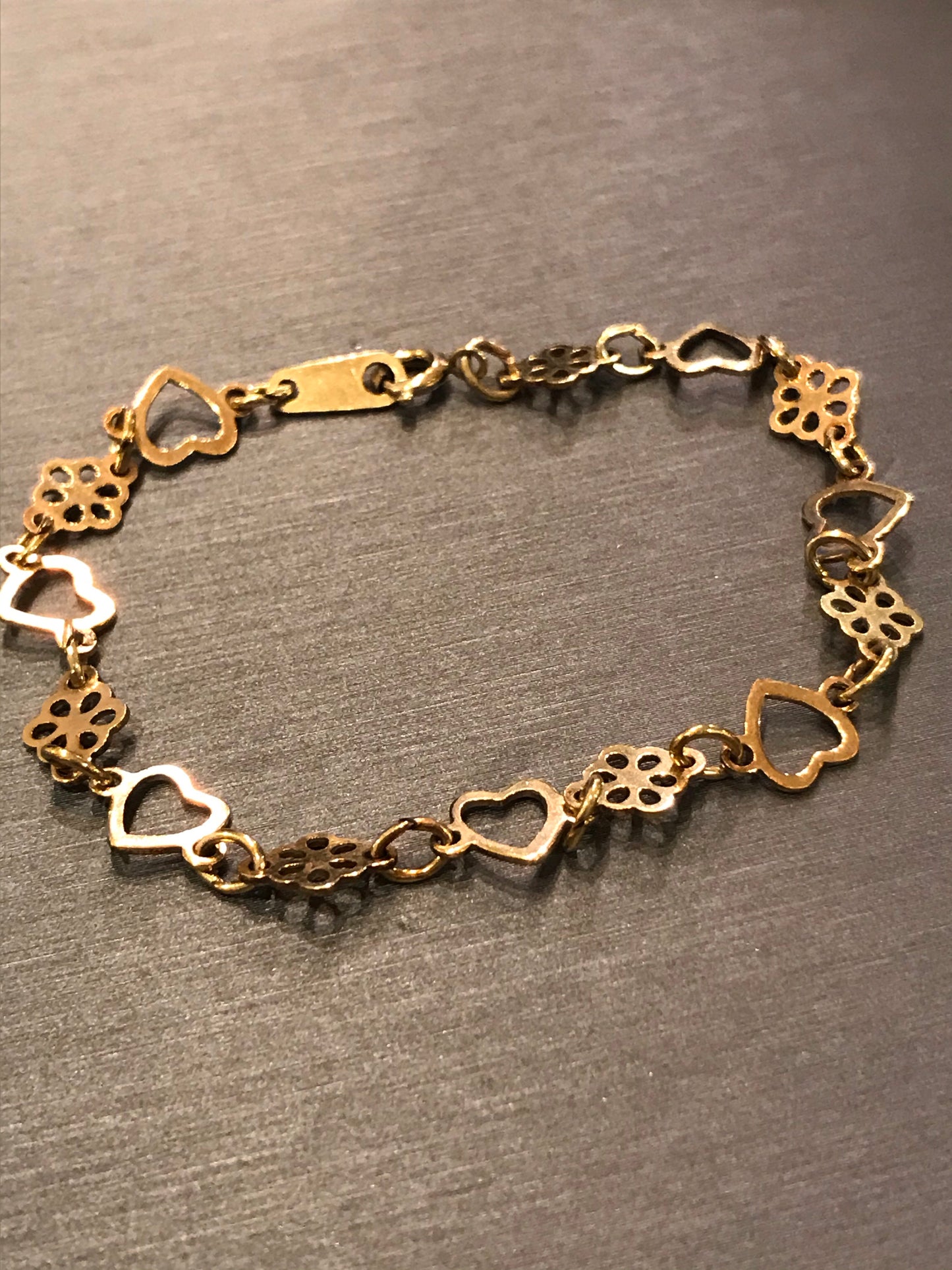 Vintage Gold-Plated Mini Love Hearts Bracelet