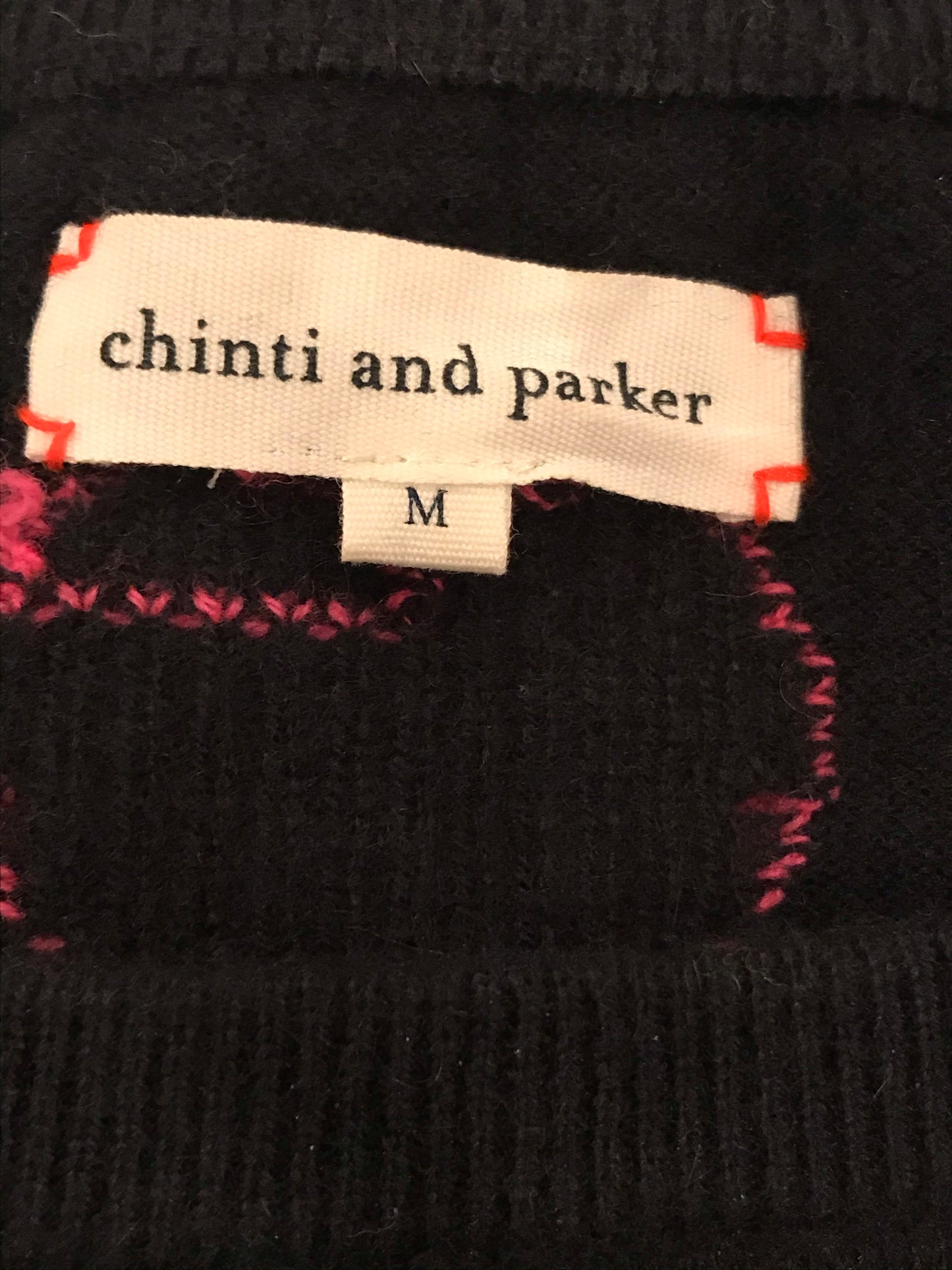 Chinti and Parker Smiley Face Black Cashmere jumper