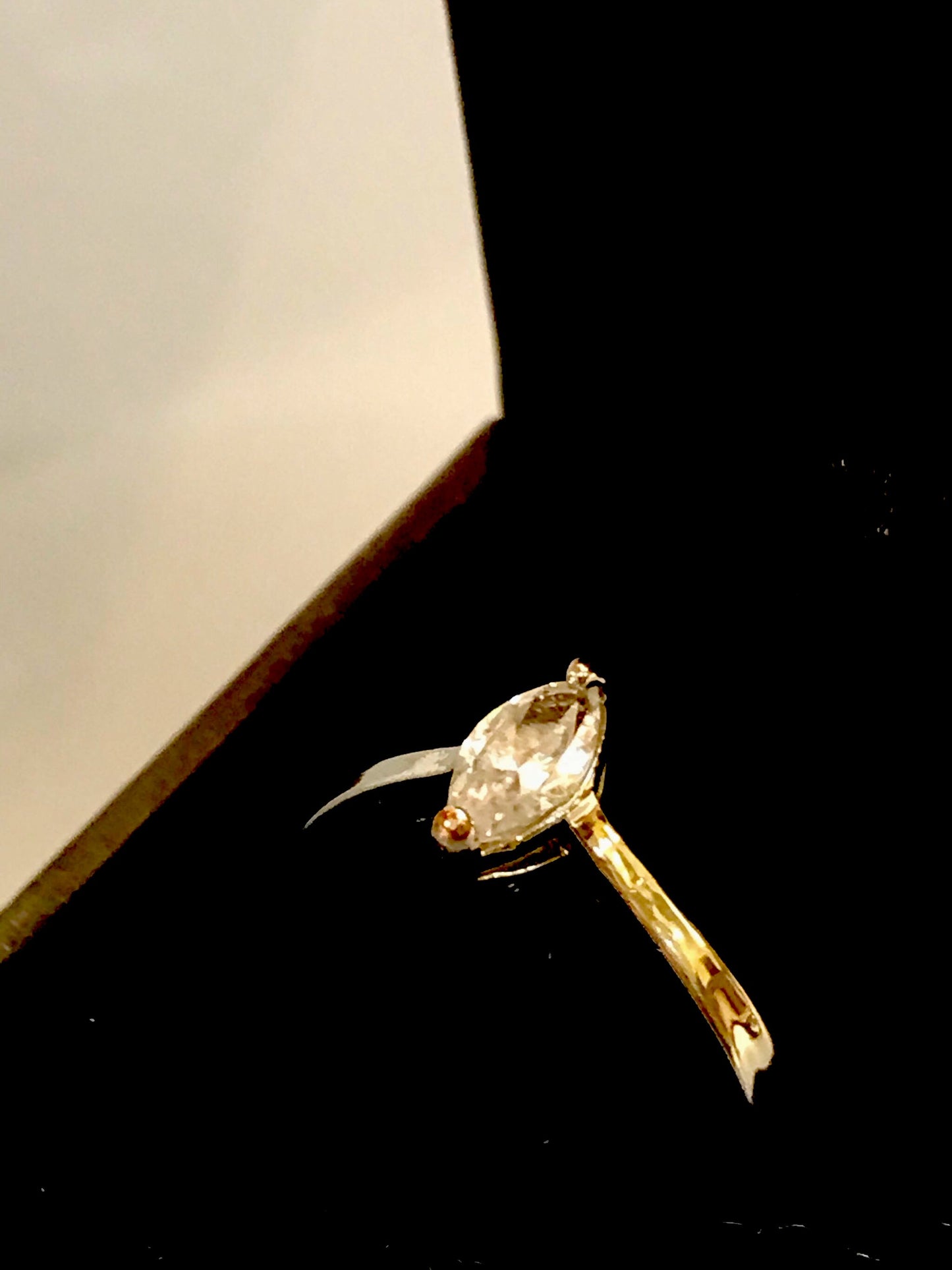 Teardrop 'Diamond' Vintage Silver Ring