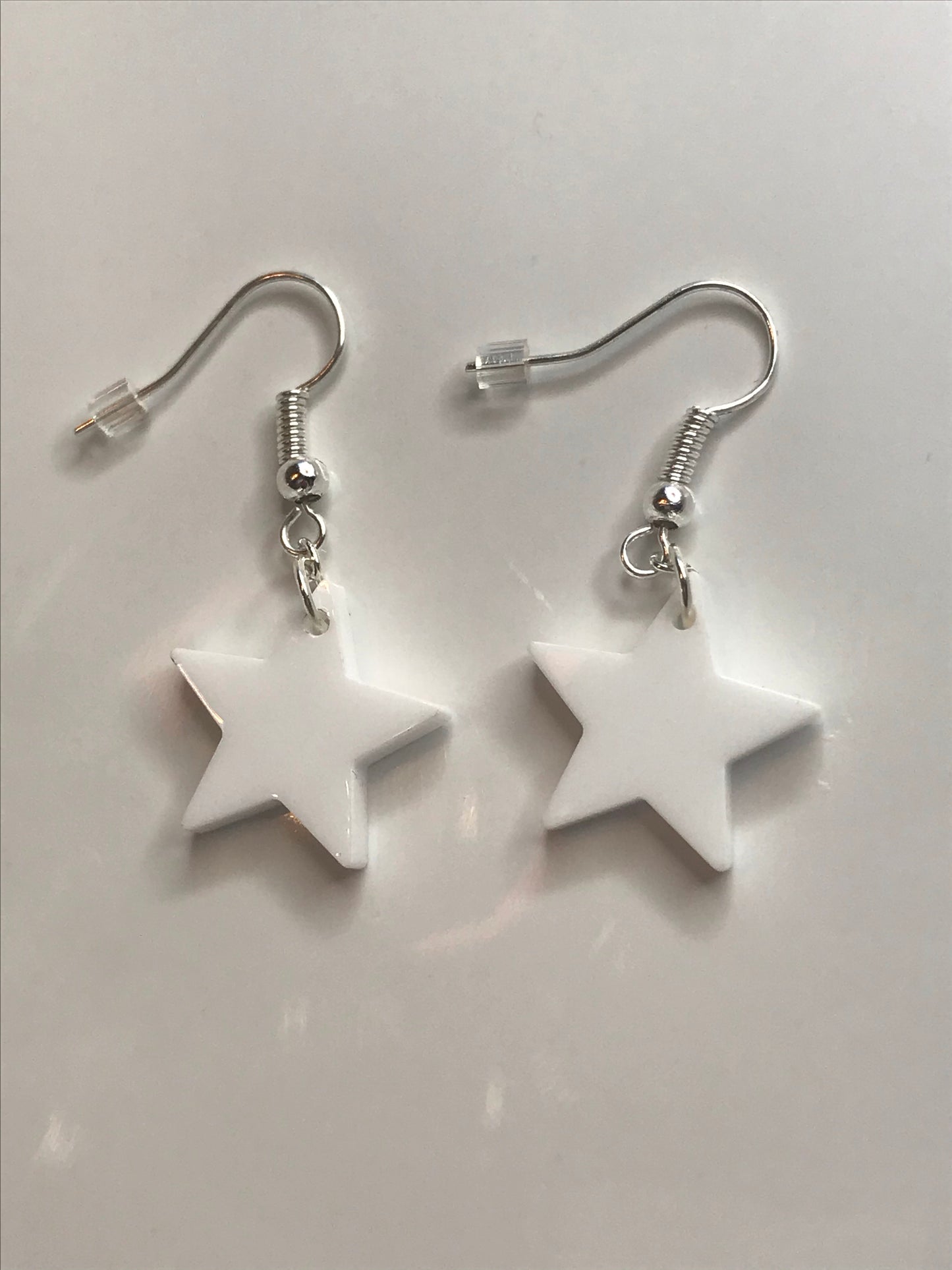 Black Perspex Star Earrings