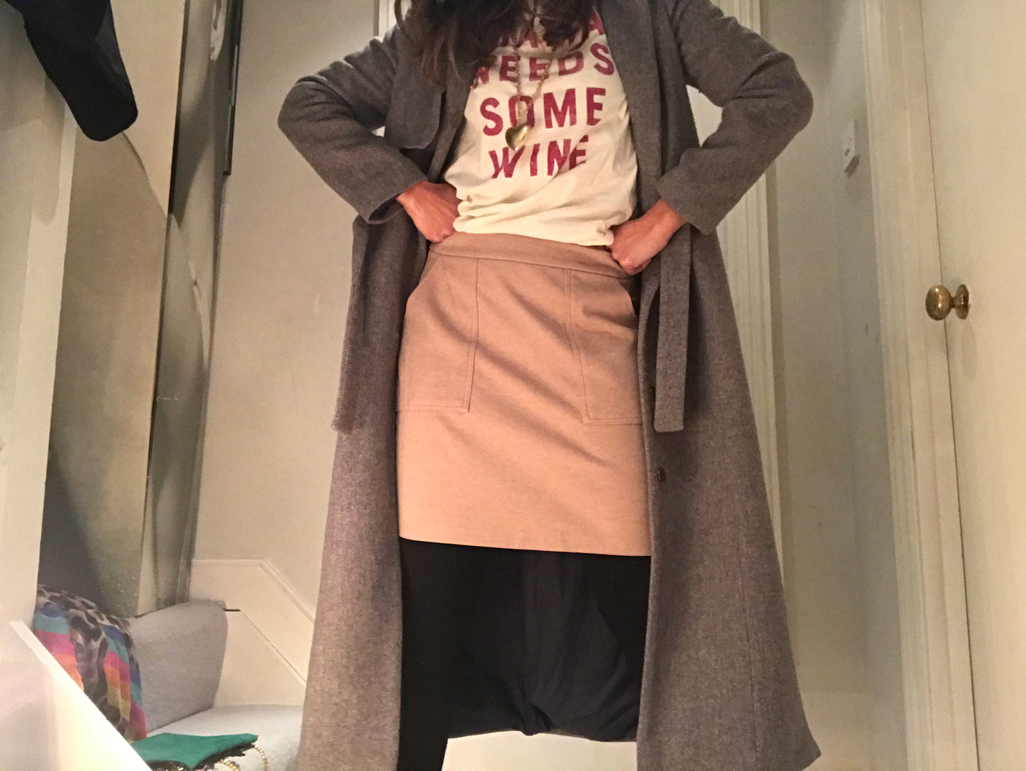 Secretary Supersoft Camel Skirt