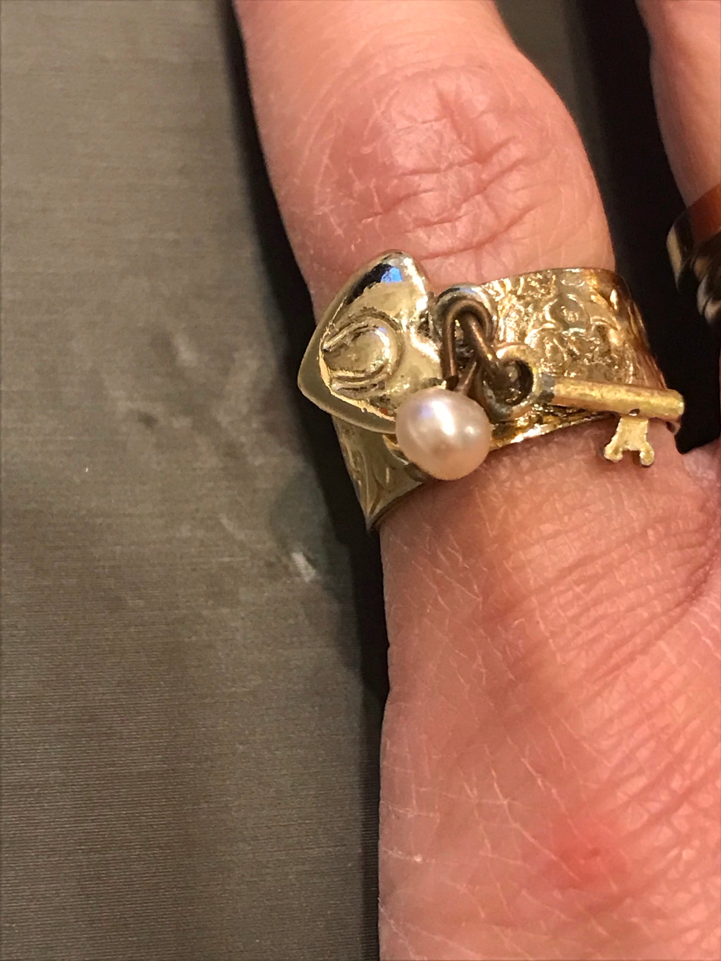 Key to my Heart Vintage Gold-Plated Ring