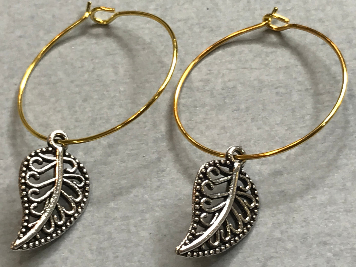 Gold / Antique Silver Plated 30mm Hoop Earrings