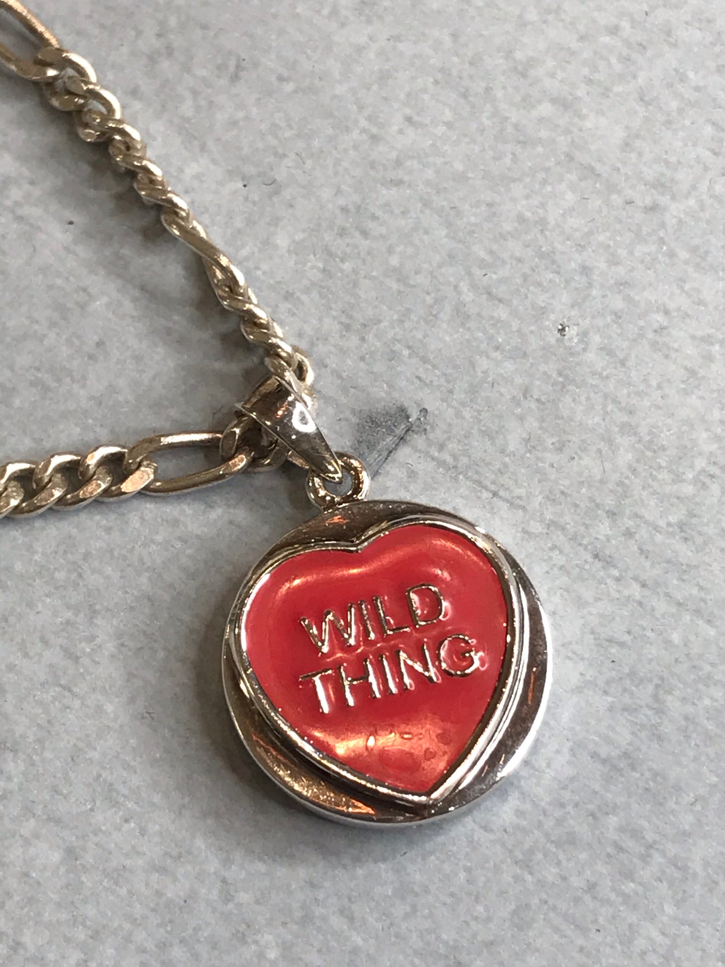 ‘Wild Thing’ (Love Heart) Silver/Pink Necklace