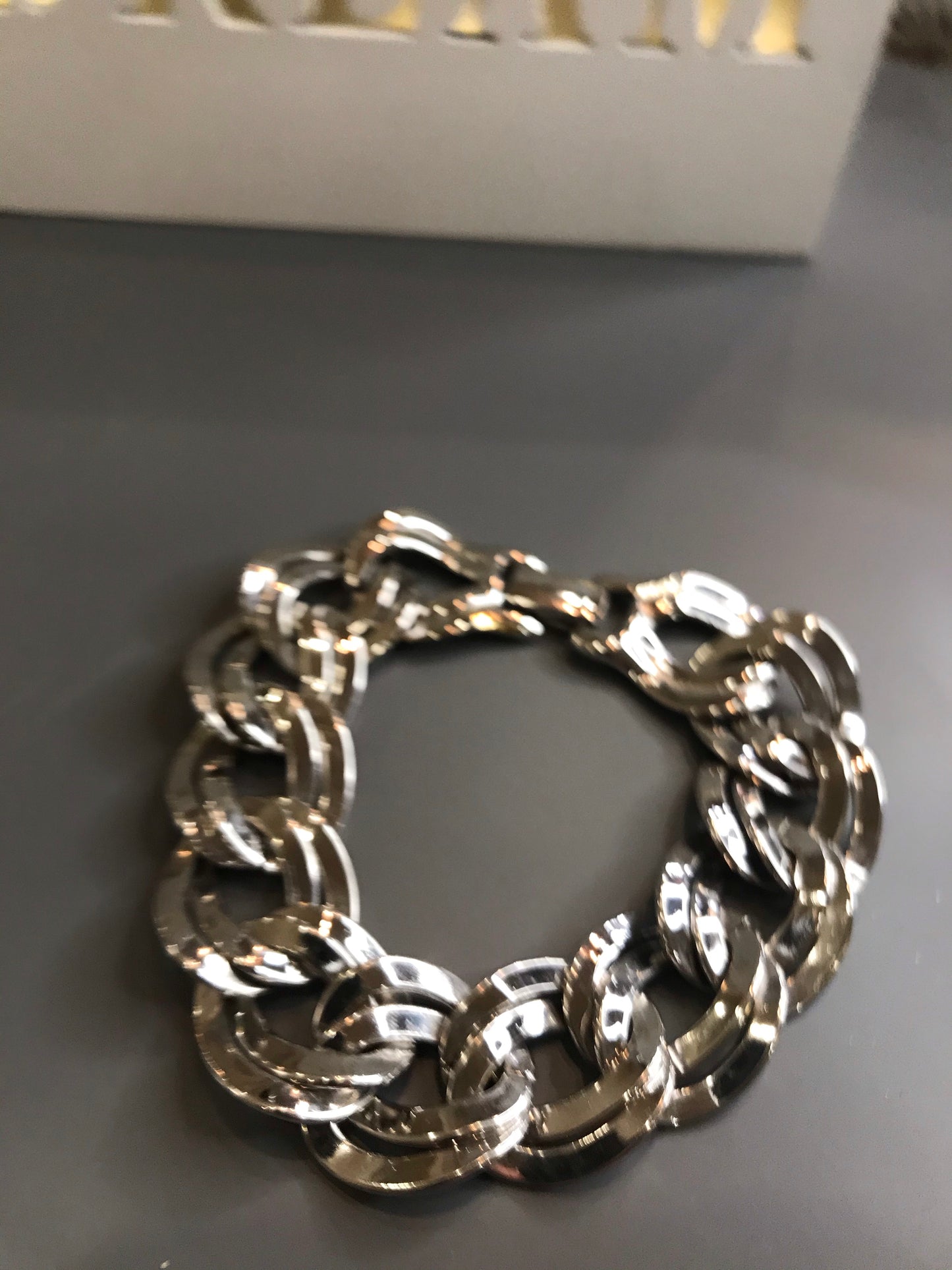 MONET Rhodium Vintage Silver Chunky Bracelet