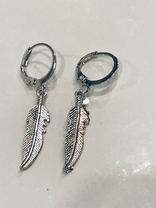 925 Silver Leaf Drop Earrings