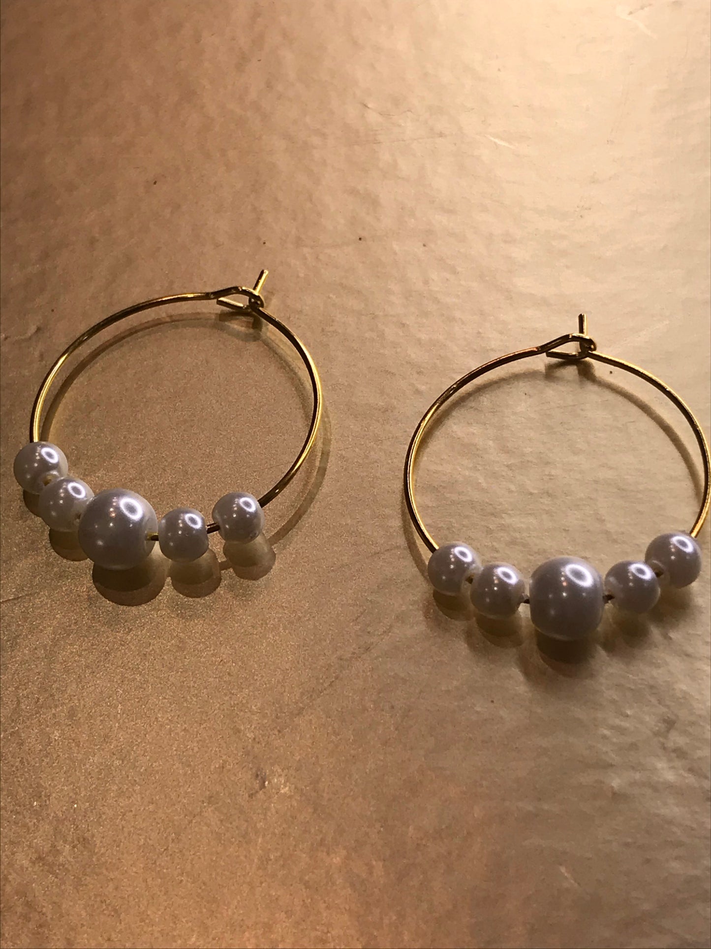 Gold-Plated Silver Ball Hoop Earrings