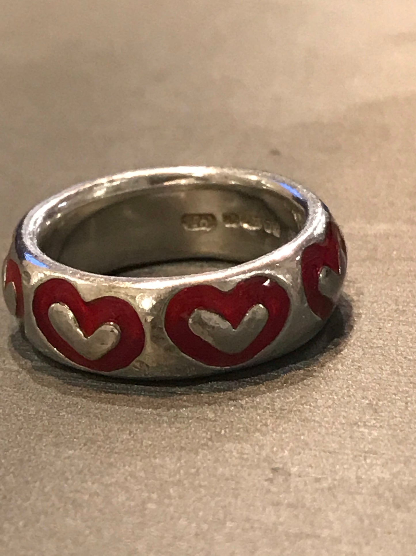 Seven Hearts Silver Ring