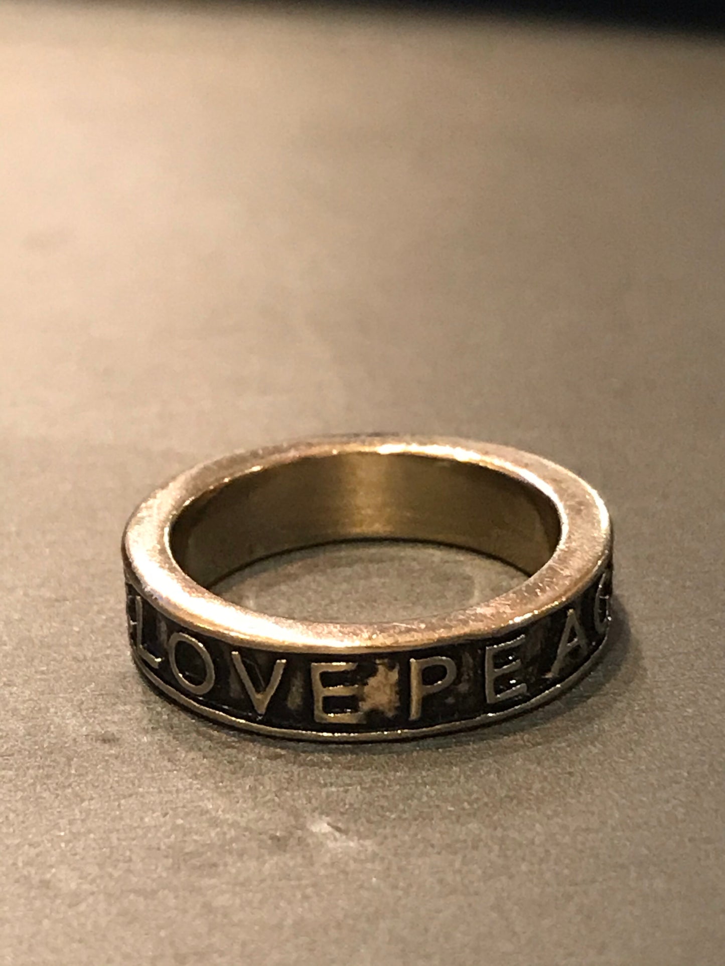 Vintage Love and Peace Ring
