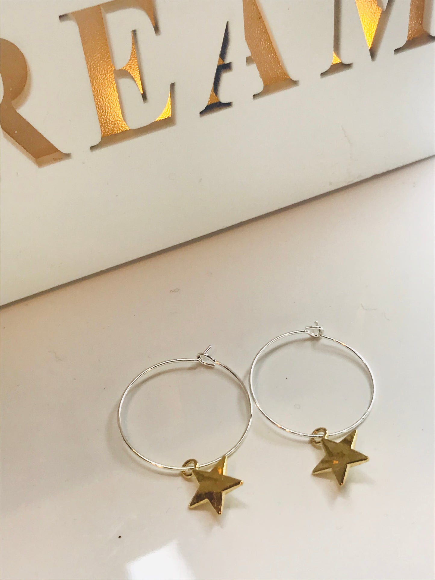 Silver & Gold Star Earrings