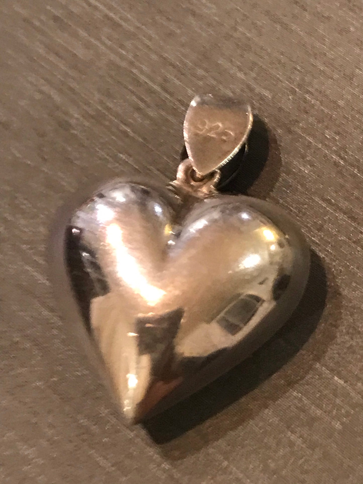 Beautiful Puffed Heart Real Silver Pendant