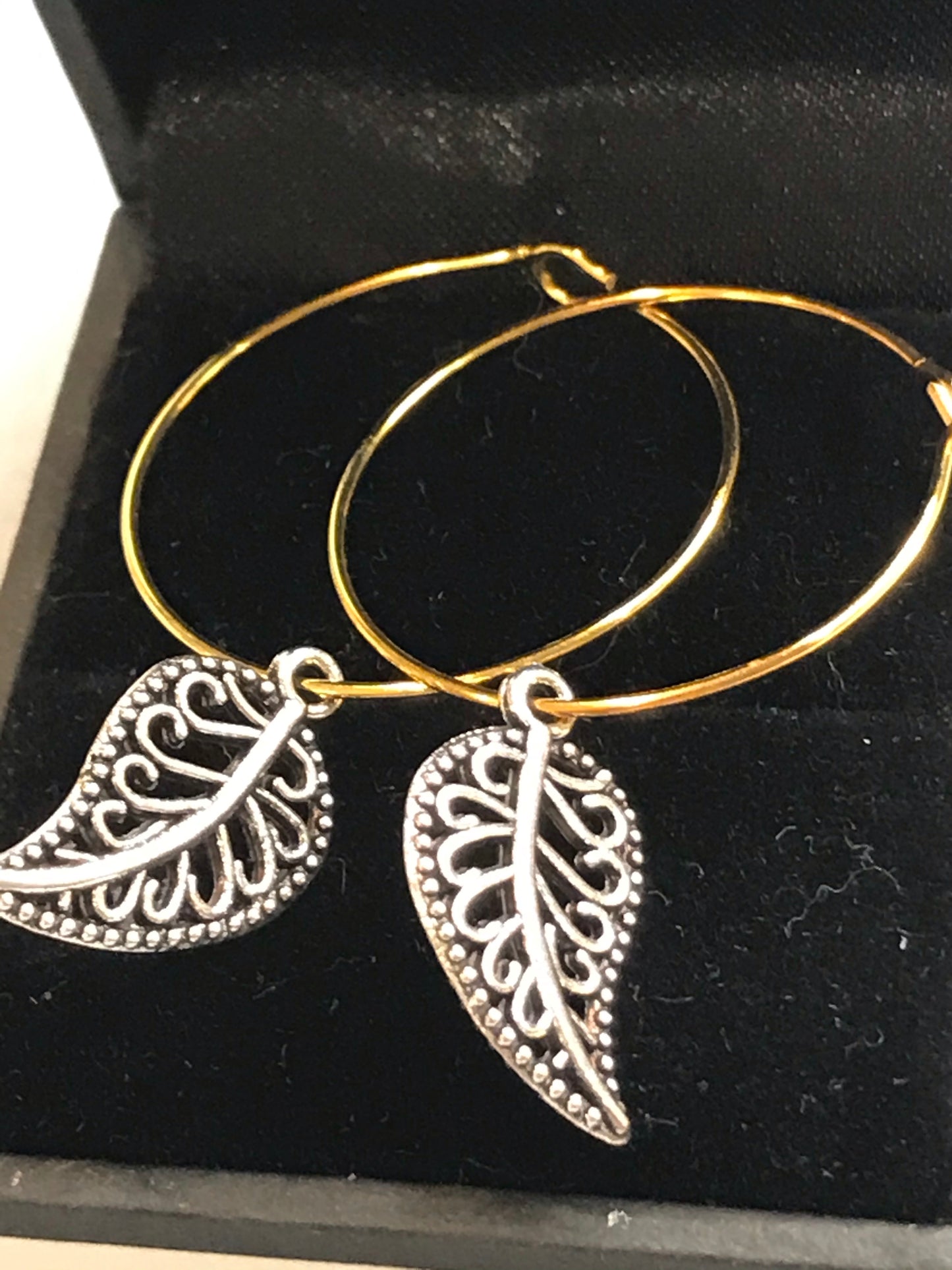 Gold / Antique Silver Plated 30mm Hoop Earrings