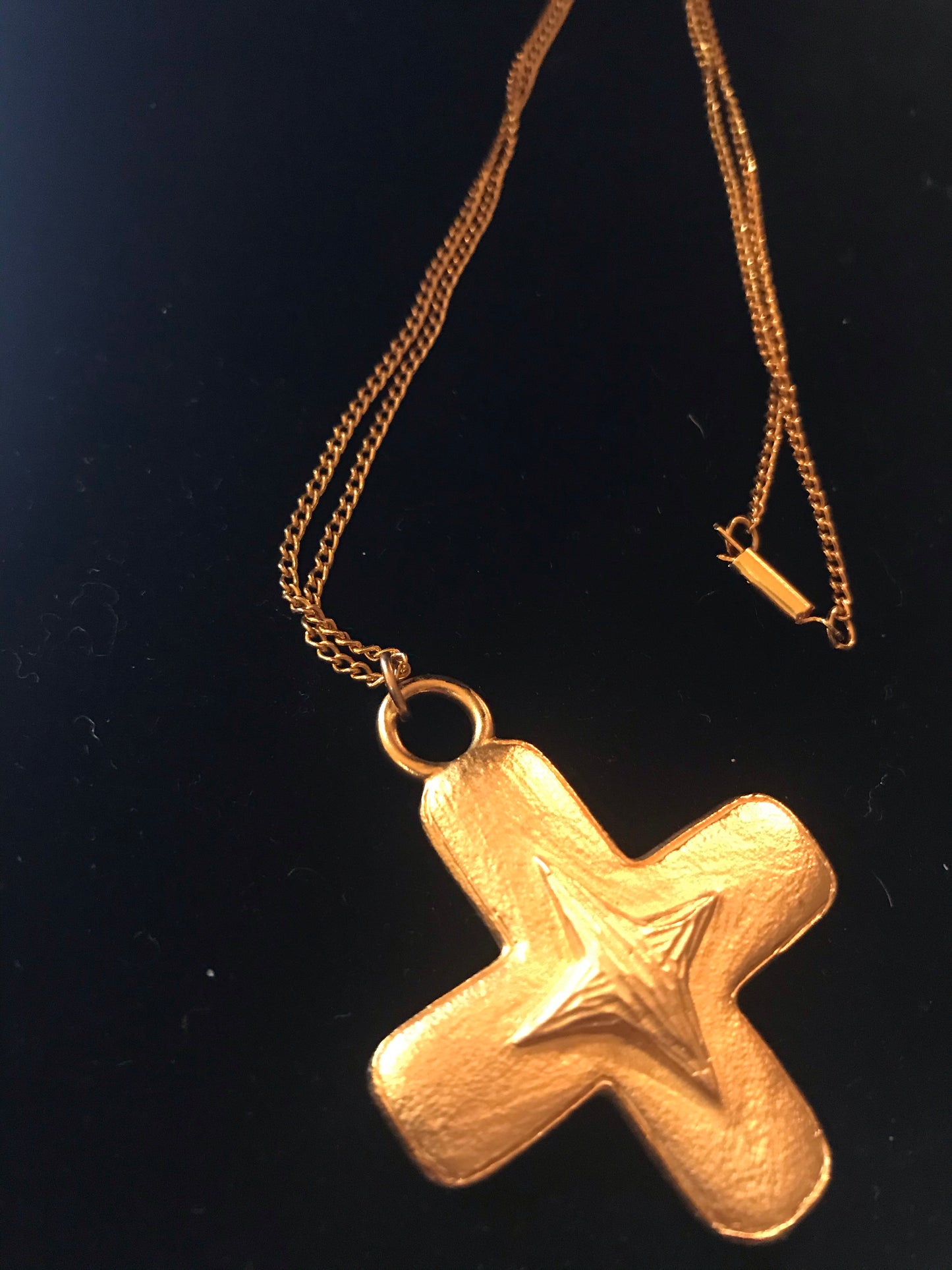 Vintage Gold Plated Star Crossed Lovers Necklace