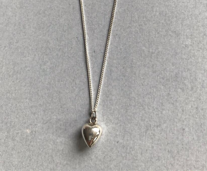 Silver Baby Bubble Love Heart Necklace
