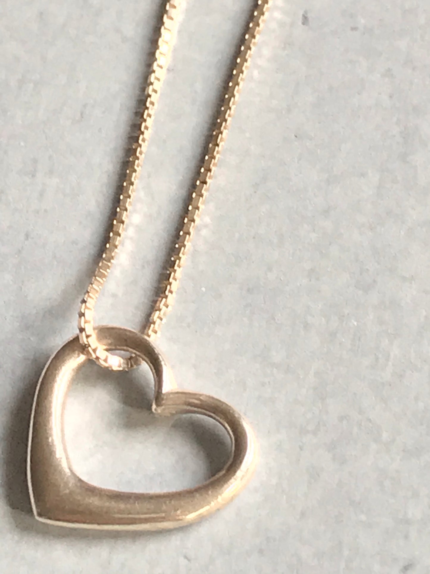 Floating Silver Heart Necklace