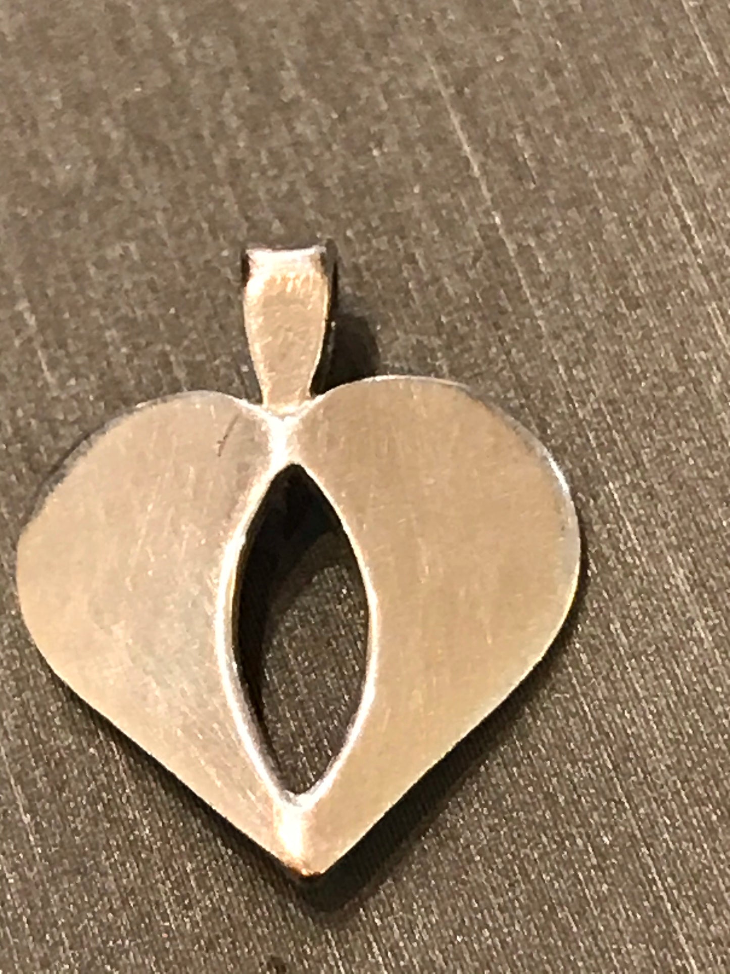 Vintage Silver Cubist Heart Pendant