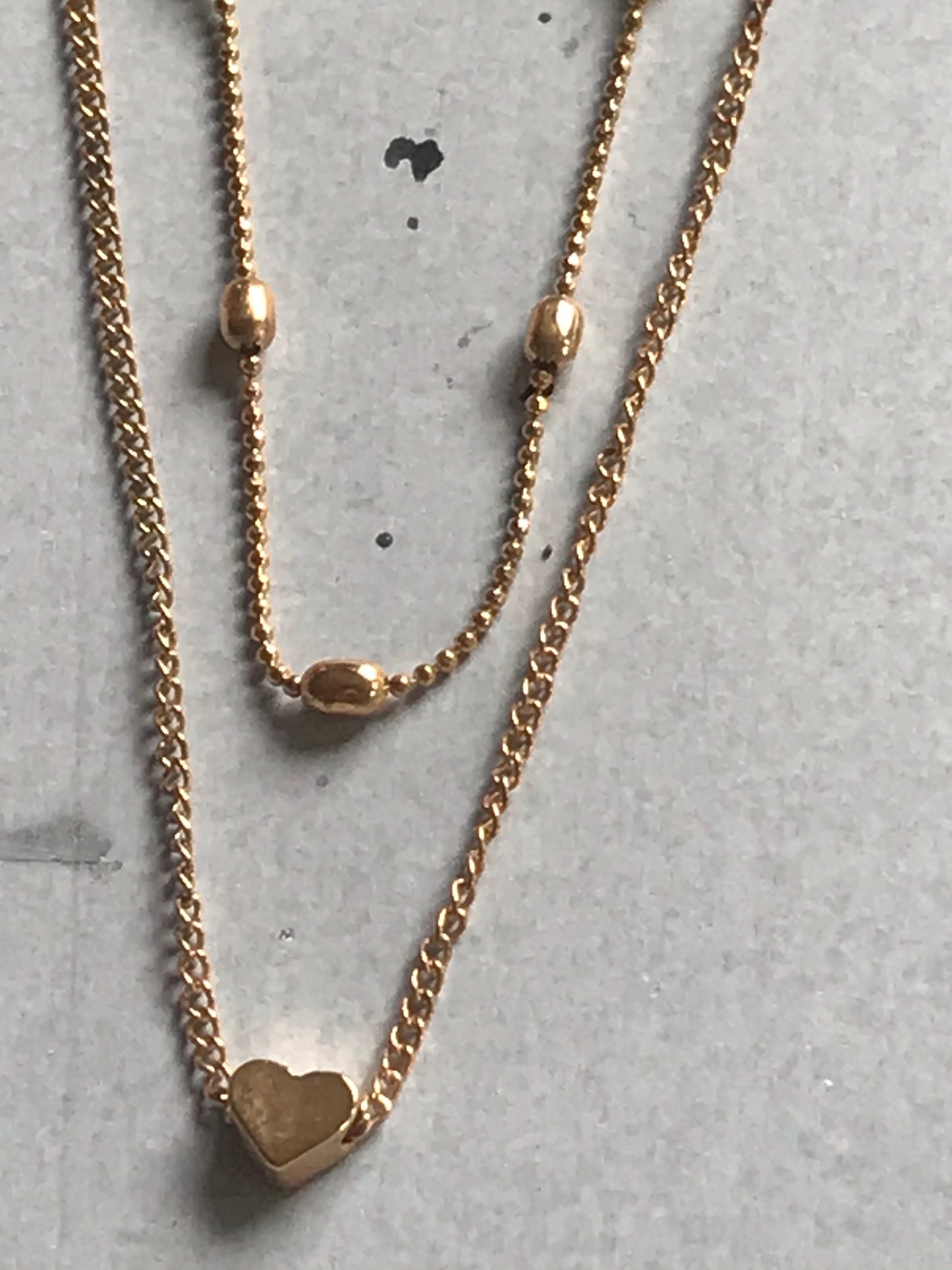 Double Strand Gold-Plated Love Hearts Necklace