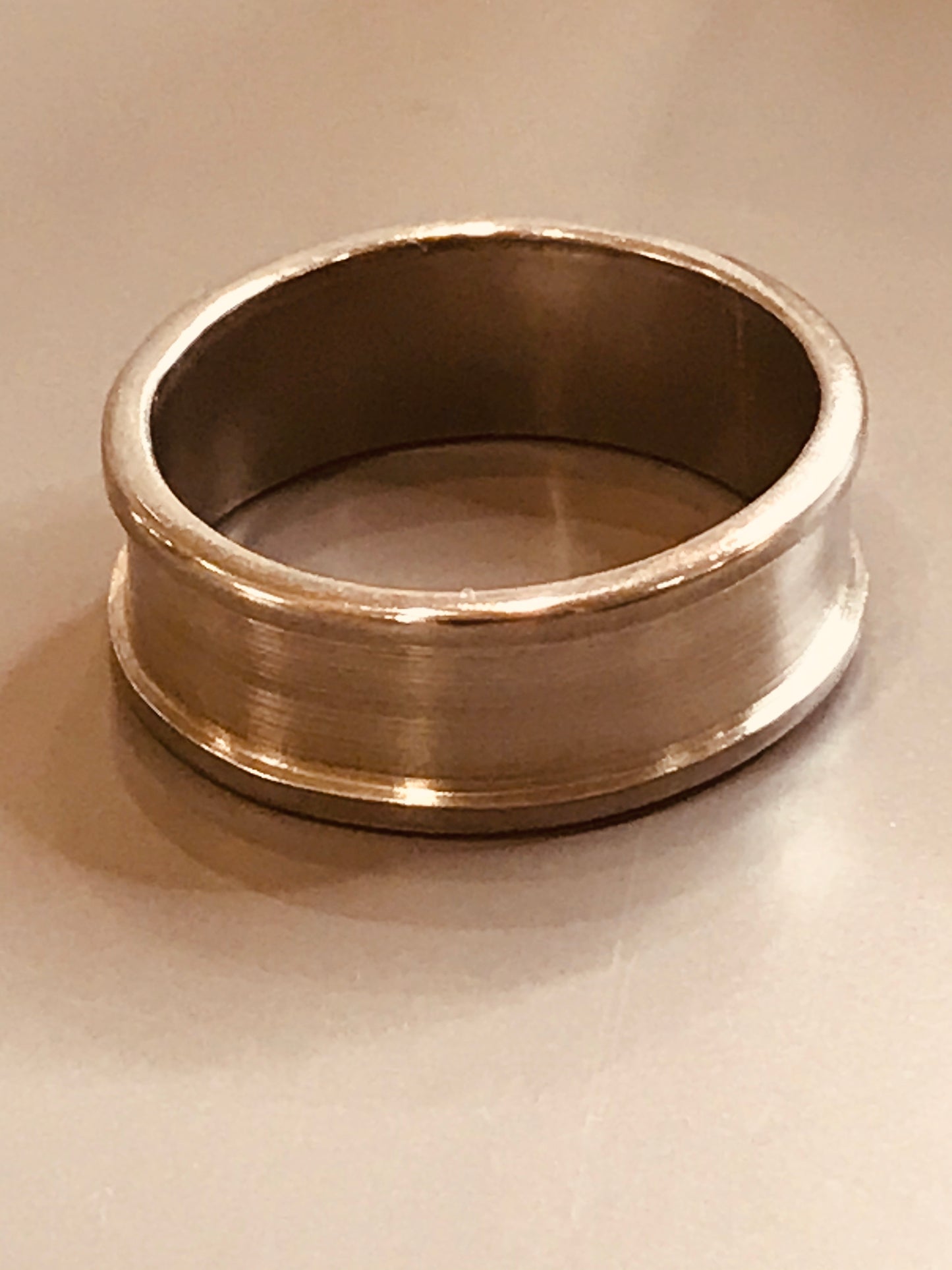 Unisex Brushed Silver Band Ring