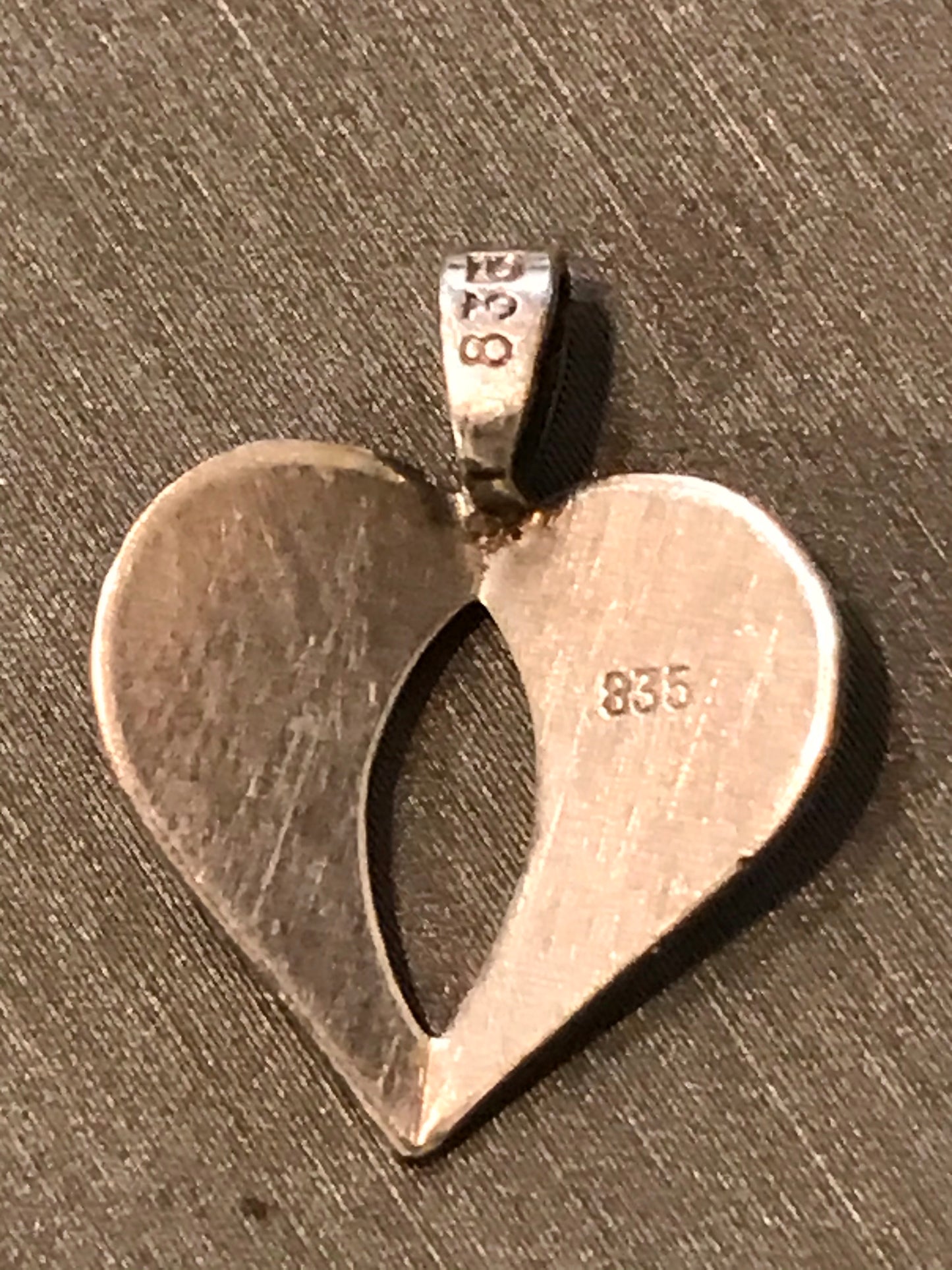 Vintage Silver Cubist Heart Pendant