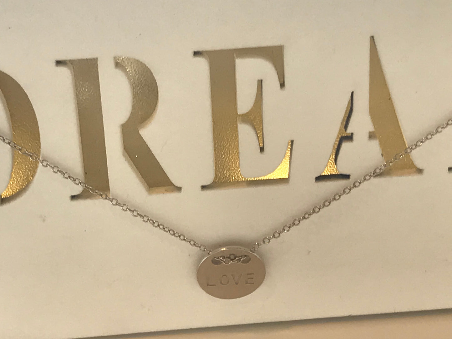 Love Is All You Need Silver Disc Necklace