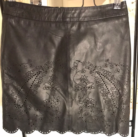 Black Leather Kaleidoscope Skirt